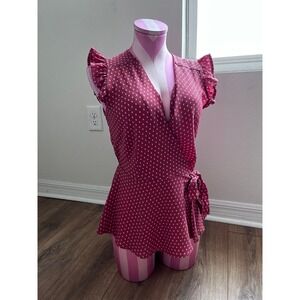 Polka Dot Monteau Blouse Size Medium‎
